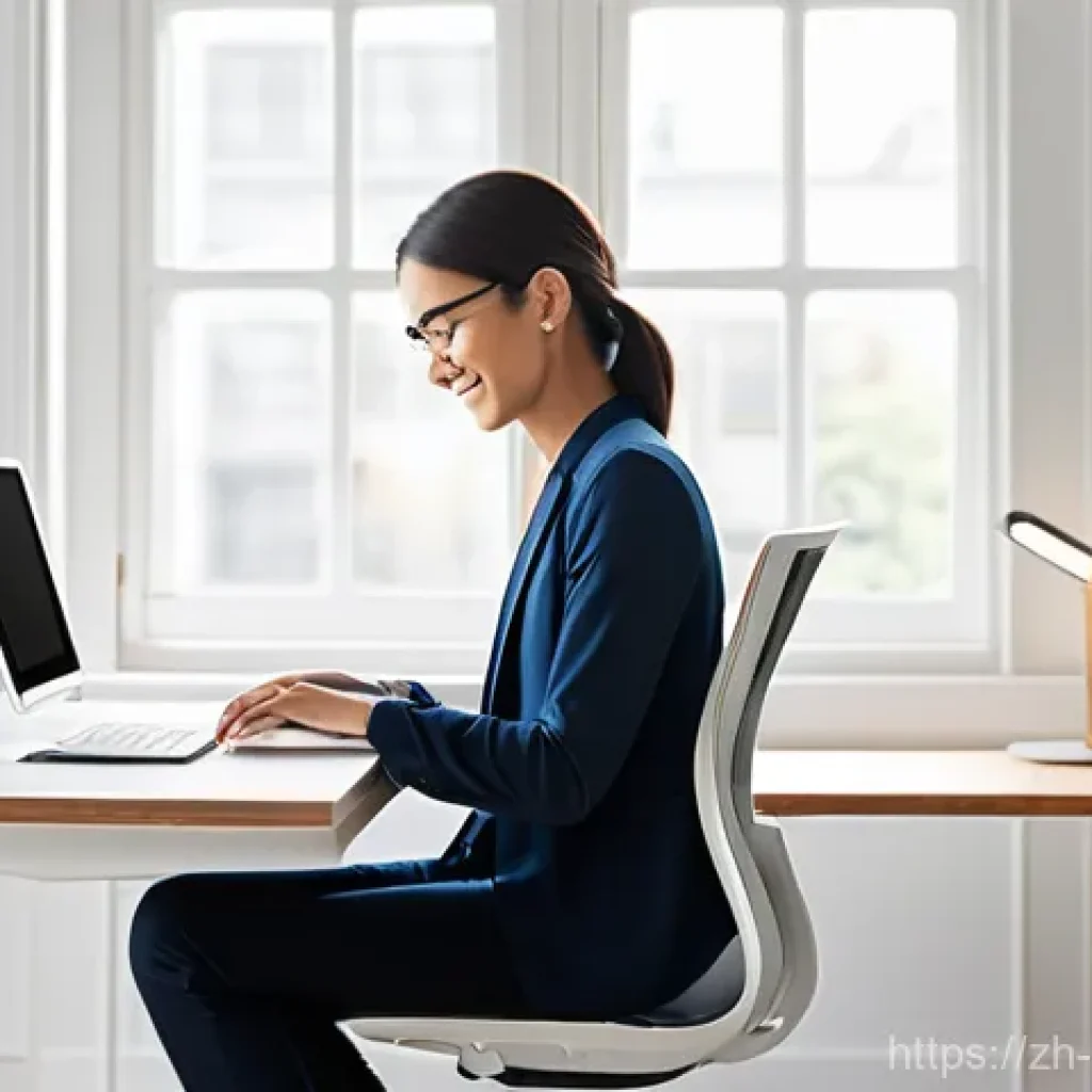 홈 오피스 활용법 - **Prompt 1: The Ergonomic and Organized Home Workspace**
A person, appearing comfortable and pro...