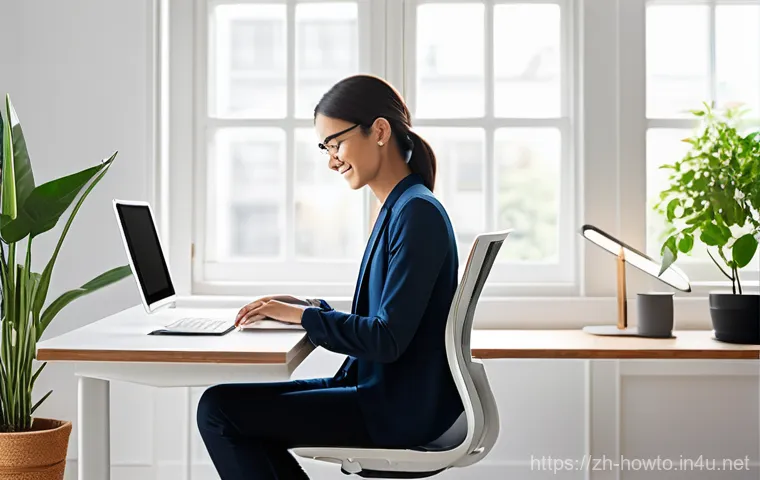 홈 오피스 활용법 - **Prompt 1: The Ergonomic and Organized Home Workspace**
    A person, appearing comfortable and pro...