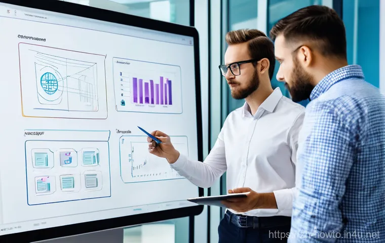 업무 자동화 도구 활용법 - **Prompt 2: "Magical Digital Connections"**
    A close-up, dynamic shot focusing on two adult hands...