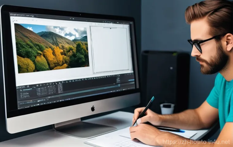 유튜브 채널 활용법 - **Prompt:** A young, enthusiastic content creator (wearing a stylish hoodie and jeans) is seated at ...