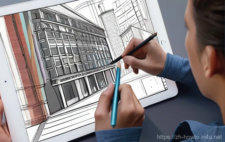 아이패드 드로잉 활용법 - **Prompt 2: "The Symphony of Lines and Hues"**
    A visually captivating digital painting illustrat...