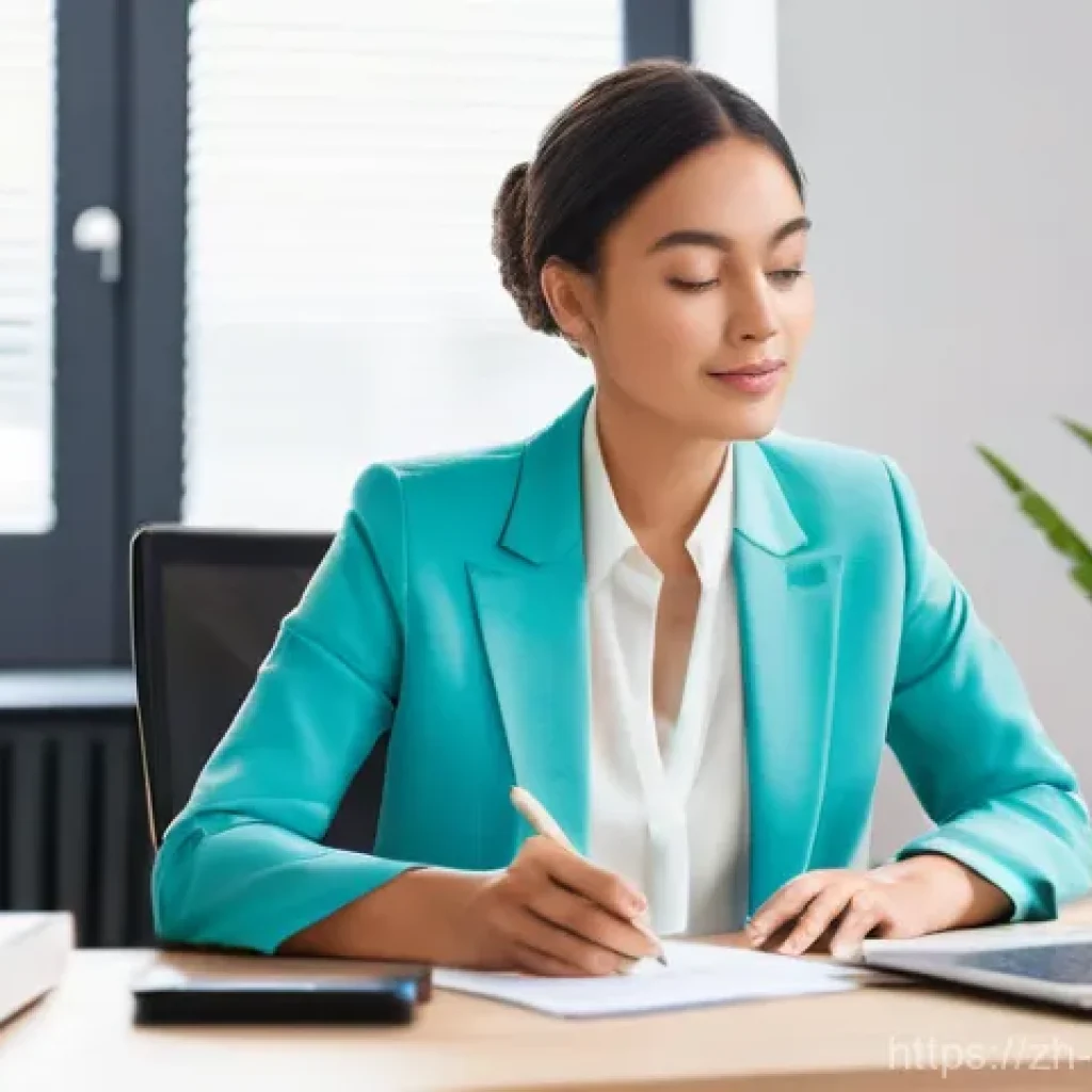 우편물 관리 앱 활용법 - **Prompt 1: Effortless Modern Parcel Management**
    A calm, elegant young woman in her late 20s, d...