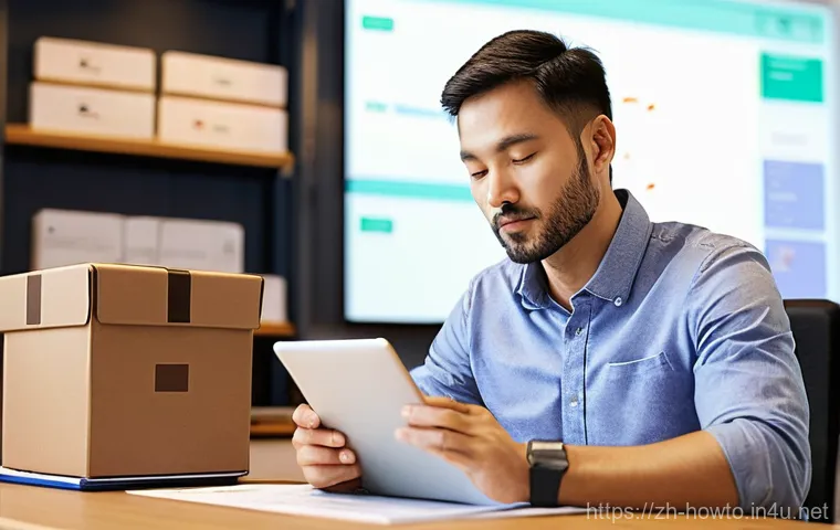 우편물 관리 앱 활용법 - **Prompt 1: Effortless Modern Parcel Management**
    A calm, elegant young woman in her late 20s, d...