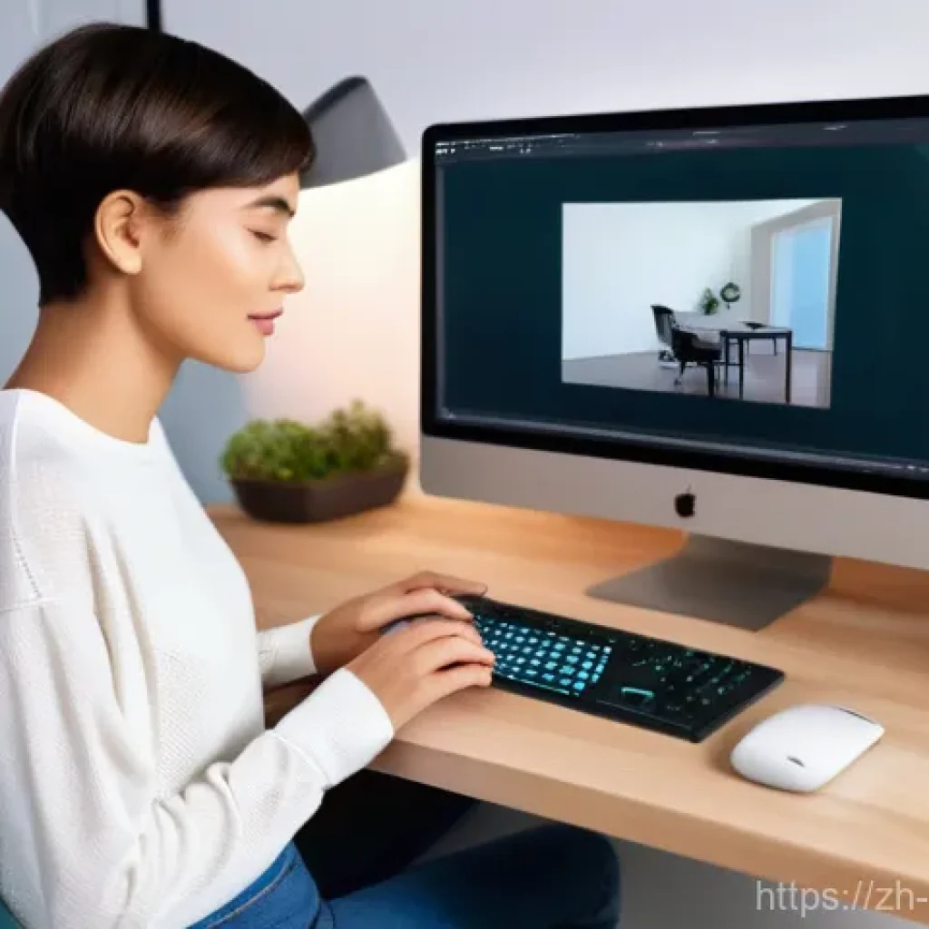 영상 편집 소프트웨어 활용법 - **Prompt:** A young, stylish woman with vibrant, short hair, wearing a trendy yet modest long-sleeve...