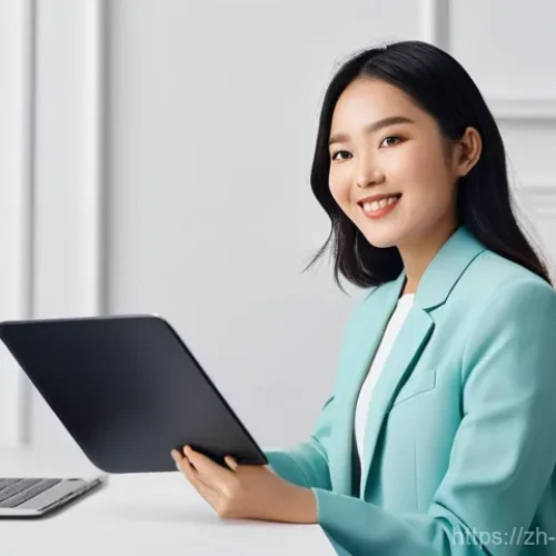 소셜 미디어 활용법 - **Prompt:** A vibrant, creative female content creator (approximately 25-30 years old, East Asian ap...